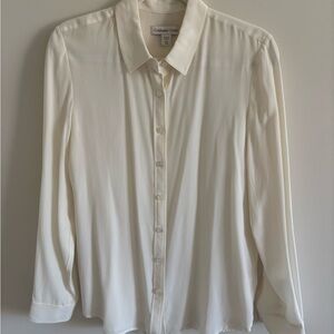 Coldwater Creek Ivory Long-Sleeve Button-Up Shirt
